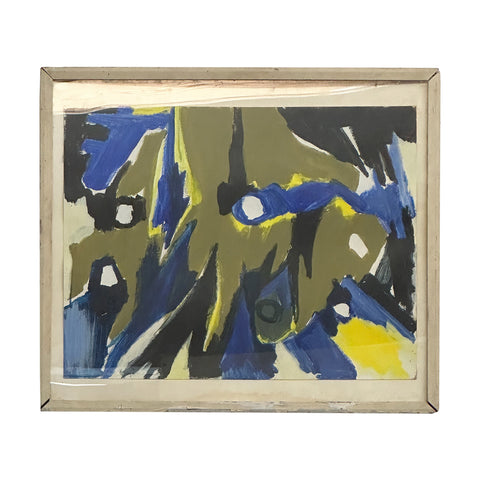 Blue and Green Vintage Abstract Art