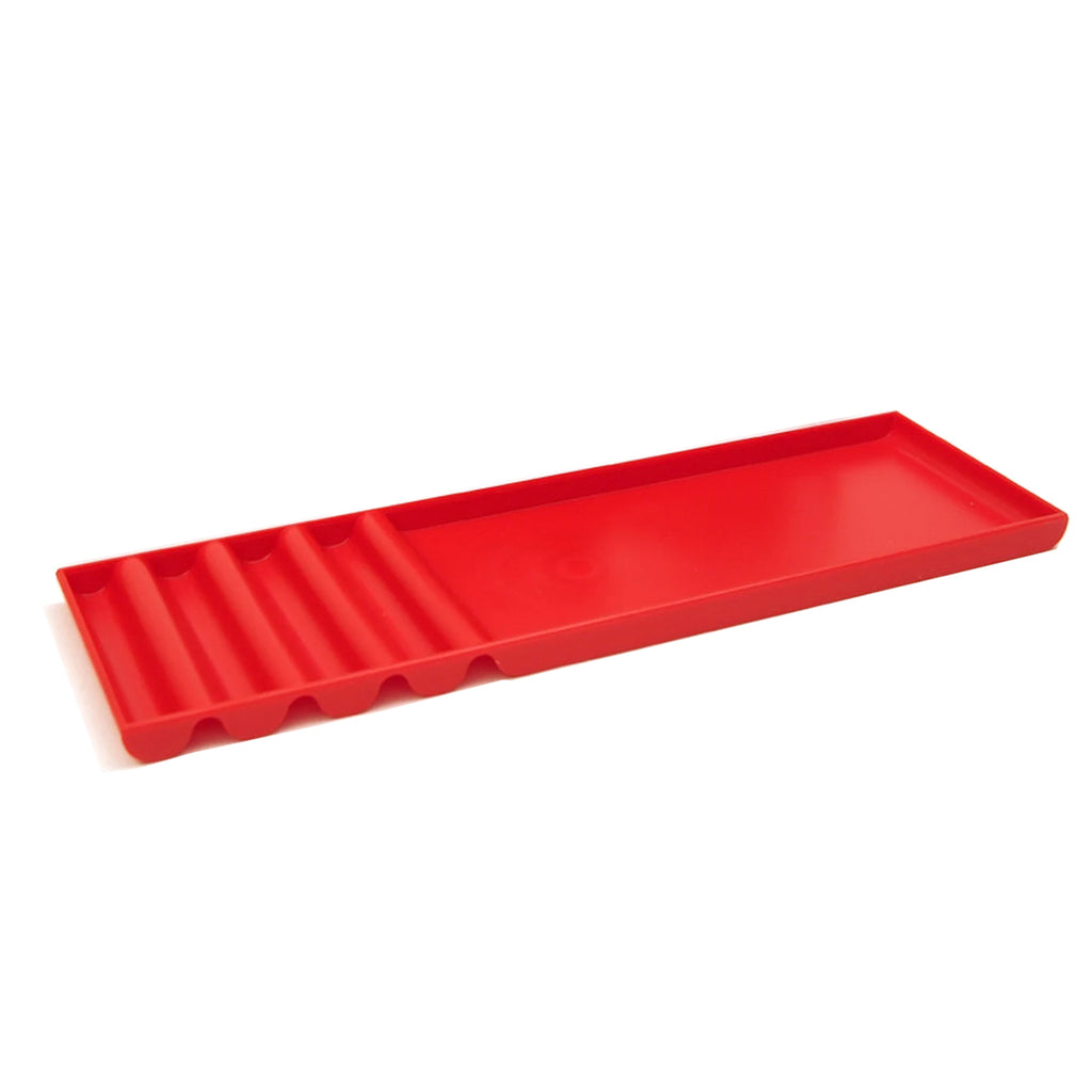 Red Wavy Plastic Desk Tray