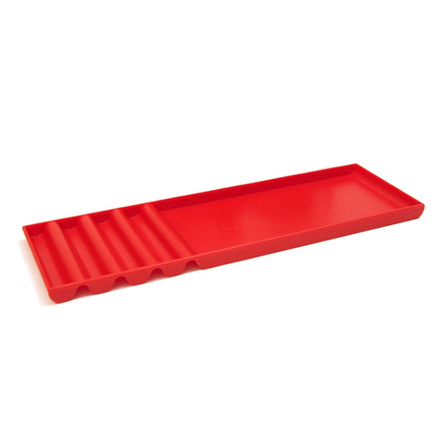 Red Wavy Plastic Desk Tray