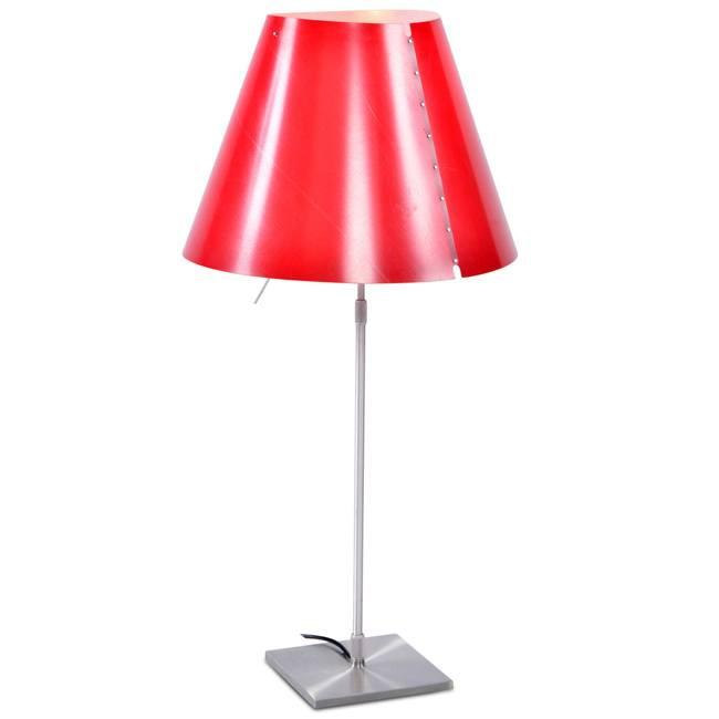 Metal with Red Shade Table Lamp