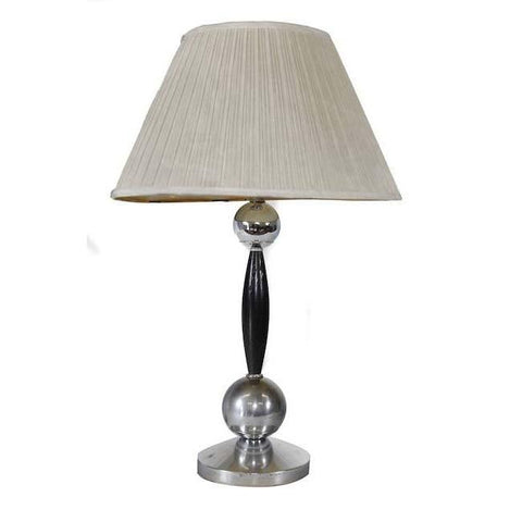 Chrome Balls and Black Table Lamp