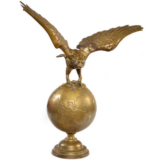 Gold Eagle Globe Statue
