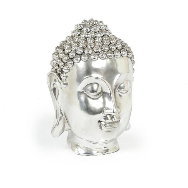 Silver Chrome Buddha Head