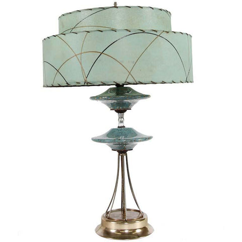 Teal and Gold Accent Table Lamp