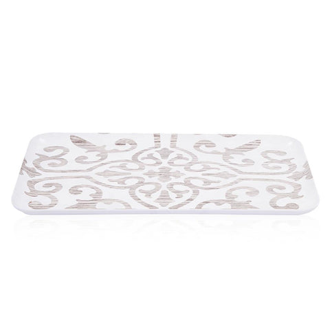 White Embossed Mini Tray Brown (A+D)