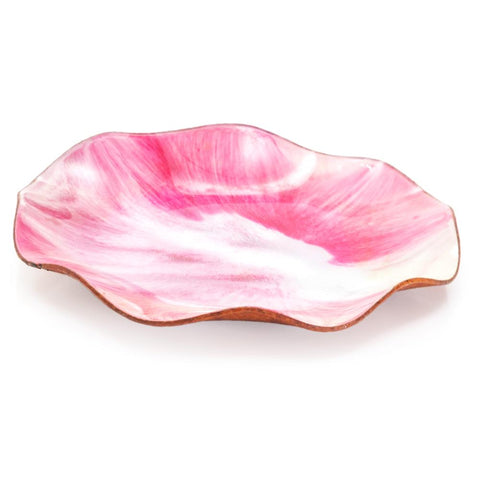 Pink Glass Wavy Plate (A+D)