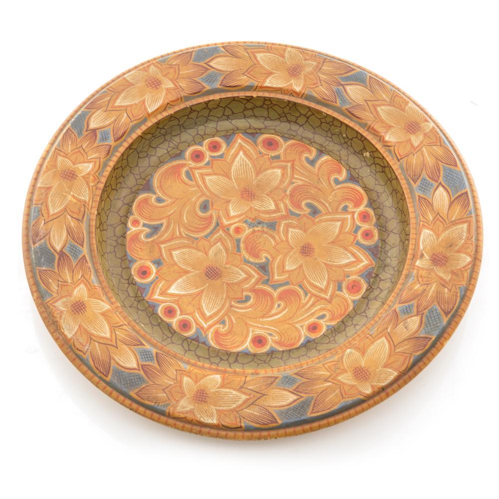 Orange Floral Charger Plate (A+D)