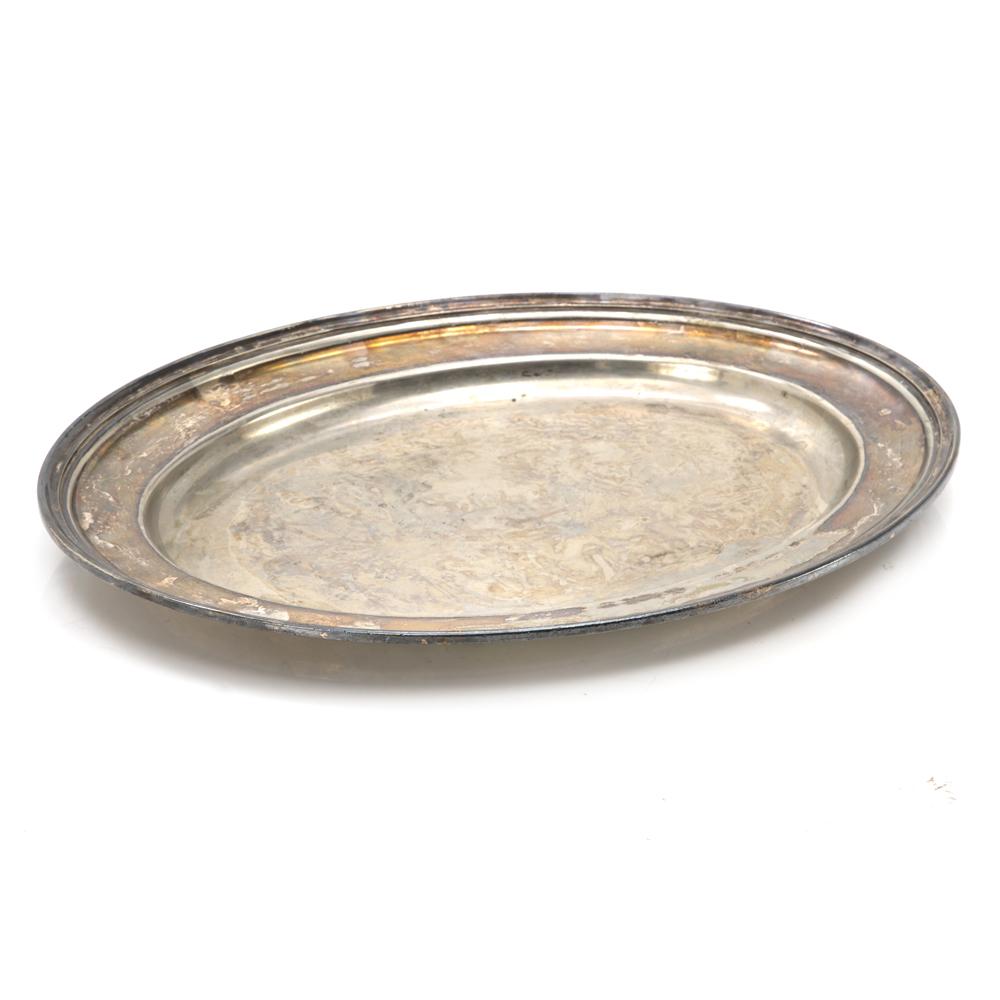 Silver Metal Decorative Serving Platter