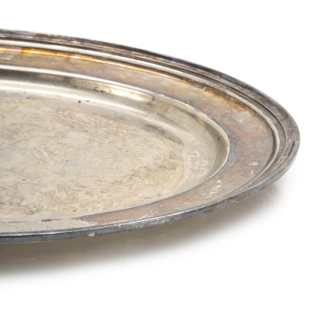 Silver Metal Decorative Serving Platter