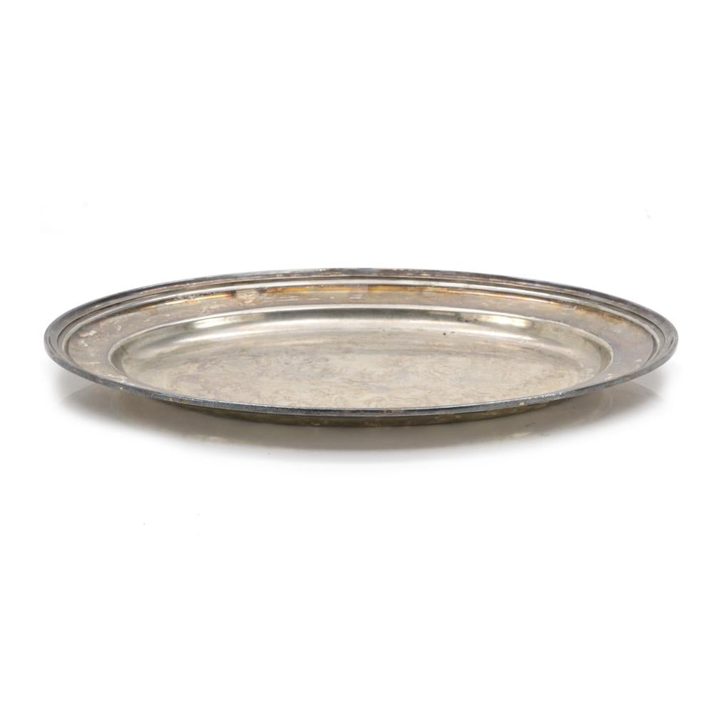 Silver Metal Decorative Serving Platter