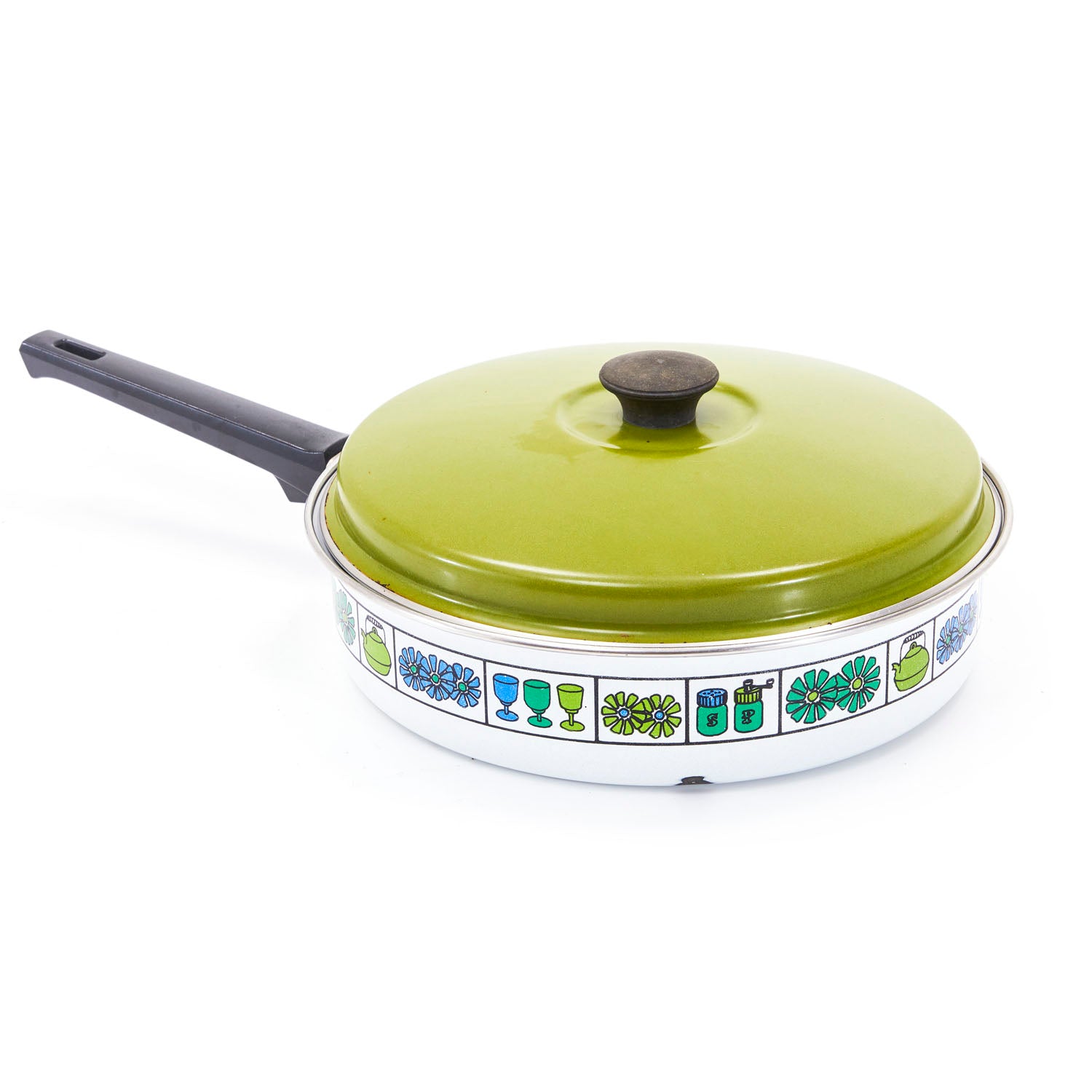 Six-Piece Fansipan Green Paisley Enamel Cookware Set`