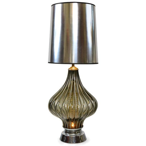 Smoked Glass Table Lamp