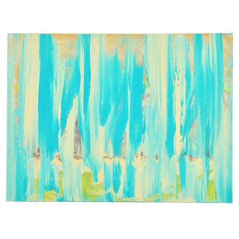 0683 (A+D) Turquoise White Abstract (24" x 18")